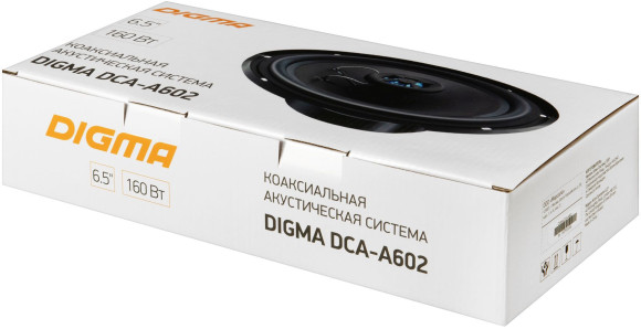 Колонки автомобильные Digma DCA-A602 (без решетки) 160Вт 90дБ 4Ом 16.5см (6 1/2дюйм) (ком.:2кол.) коаксиальные двухполосные