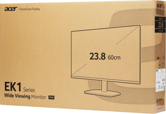 Монитор Acer 23.8" EK241YHBI черный VA LED 1ms 16:9 HDMI матовая 250cd 178гр/178гр 1920x1080 100Hz FreeSync VGA FHD 2.68кг