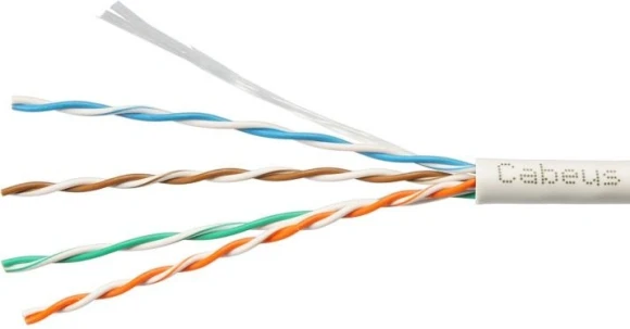 Кабель информационный Cabeus UTP-4P-CAT.5E-SOLID-LSZH-100 кат.5E U/UTP 4 пары LSZH внутренний 100м оранжевый