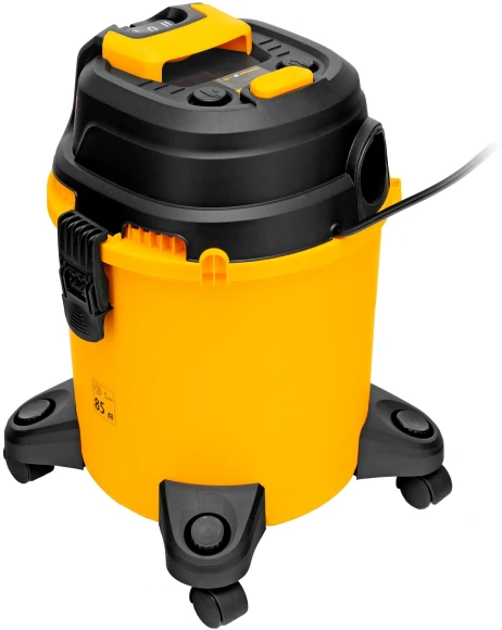 Строительный пылесос Denzel RVC20 1400Вт (уборка: сухая/сбор воды/выдув) желтый