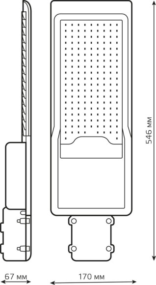 Светильник консольный Gauss 629534320 120Вт ламп.:168шт черный