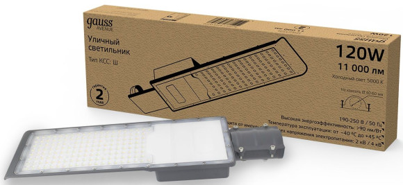 Светильник консольный Gauss 629534320 120Вт ламп.:168шт черный
