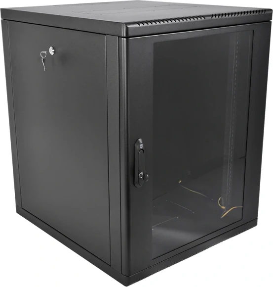 Шкаф коммутационный ЦМО (ШРН-М-12.650-9005) настенный 12U 600x650мм пер.дв.стекл 120кг черный 581мм 25.1кг 180град. 610мм IP20 металл