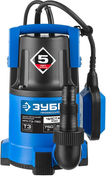Насос дренажный Зубр Профессионал НПЧ-Т3-750 750Вт 12600л/час центробежный
