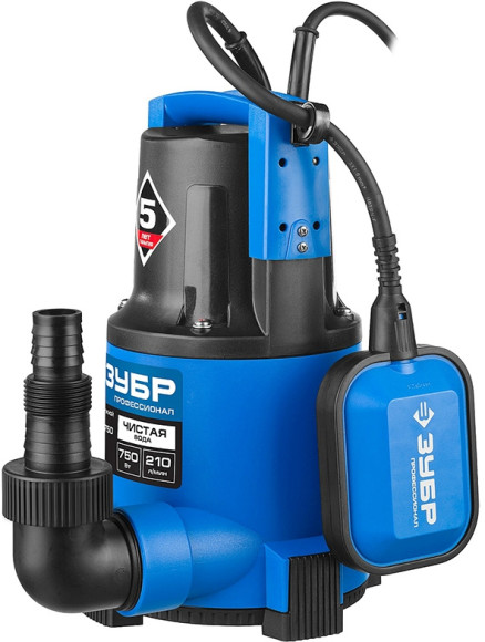 Насос дренажный Зубр Профессионал НПЧ-Т3-750 750Вт 12600л/час центробежный