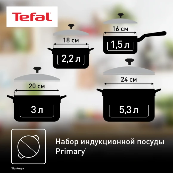 Набор посуды Tefal Primary E308SB74 11 предметов (2100118829)