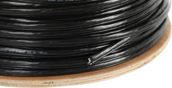 Кабель сетевой Ningbo UTP 4 пары cat.5E solid 0.5мм Cu molded 305м черный outdoor стальной трос