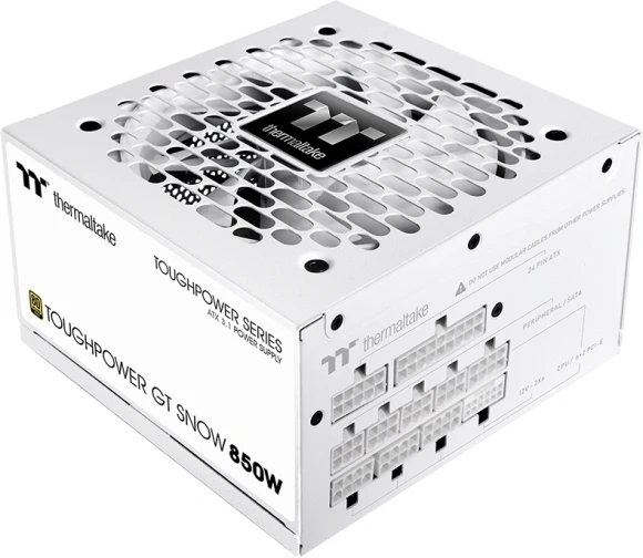 Блок питания Thermaltake ATX 850W Toughpower GT Gen.5 SNOW 80+ gold 24pin APFC 120mm fan 6xSATA Cab Manag RTL Блок питания Thermaltake ATX 850W Toughpower GT Gen.5 SNOW 80+ gold 24pin APFC 120mm fan 6xSATA Cab Manag RTL