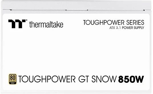 Блок питания Thermaltake ATX 850W Toughpower GT Gen.5 SNOW 80+ gold 24pin APFC 120mm fan 6xSATA Cab Manag RTL Блок питания Thermaltake ATX 850W Toughpower GT Gen.5 SNOW 80+ gold 24pin APFC 120mm fan 6xSATA Cab Manag RTL