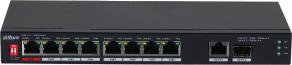 Коммутатор Dahua DH-PFS3110-8ET1GT1GF-96 (L2) 8x100Мбит/с 1x1Гбит/с 8PoE 96W неуправляемый Коммутатор Dahua DH-PFS3110-8ET1GT1GF-96 (L2) 8x100Мбит/с 1x1Гбит/с 8PoE 96W неуправляемый