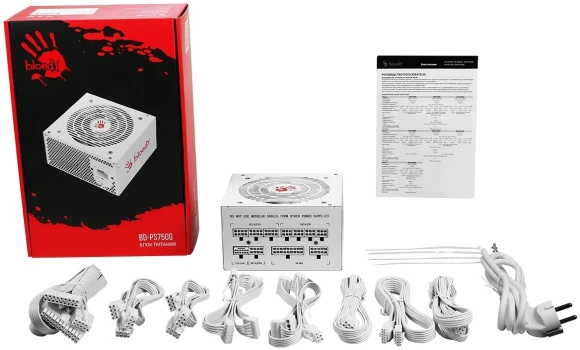 Блок питания Bloody ATX 750W BD-PS750G 80+ gold (20+4pin) APFC 120mm fan 6xSATA Cab Manag RTL Блок питания Bloody ATX 750W BD-PS750G 80+ gold (20+4pin) APFC 120mm fan 6xSATA Cab Manag RTL