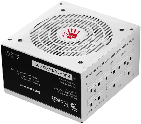 Блок питания Bloody ATX 750W BD-PS750G 80+ gold (20+4pin) APFC 120mm fan 6xSATA Cab Manag RTL Блок питания Bloody ATX 750W BD-PS750G 80+ gold (20+4pin) APFC 120mm fan 6xSATA Cab Manag RTL