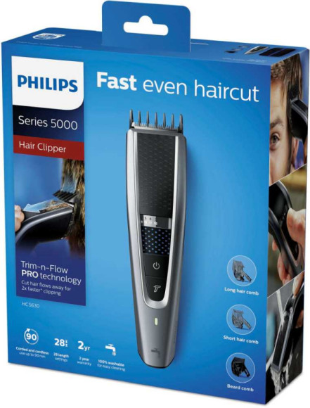 Машинка для стрижки Philips HC5630/15 черный (насадок в компл:3шт)
