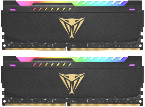 Память DDR4 2x16GB 3600MHz Patriot PVSR432G360C0K Viper Steel RGB RTL Gaming PC4-28800 CL20 DIMM 288-pin 1.35В dual rank с радиатором Ret