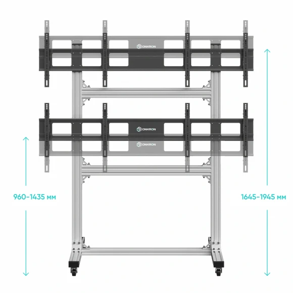 Подставка для телевизора Onkron FSPRO2L-22 серебристый 40"-55" макс.200кг напольный мобильный Подставка для телевизора Onkron FSPRO2L-22 серебристый 40"-55" макс.200кг напольный мобильный