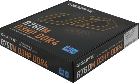 Материнская плата Gigabyte B760M D3HP DDR4 Soc-1700 Intel B760 4xDDR4 mATX AC`97 8ch(7.1) GbLAN RAID+VGA+HDMI+DP