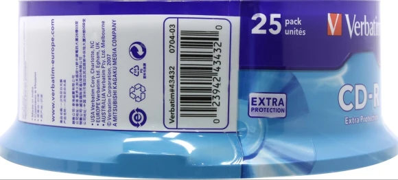 Диск CD-R Verbatim 700Mb 52x Cake Box (25шт) (43432)