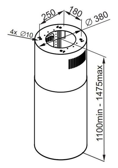 Вытяжка каминная Maunfeld Lee Isla 39 нержавеющая сталь управление: кнопочное (1 мотор)