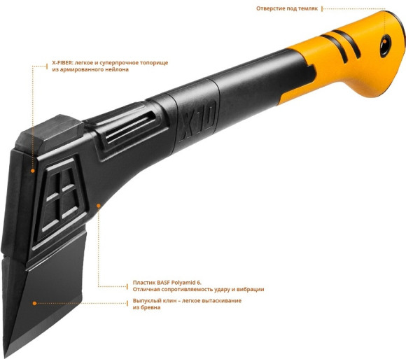 Топор Kraftool X10 средний черный/оранжевый (20660-10)