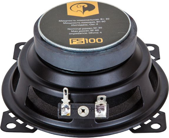 Колонки автомобильные Phantom FS-100 (без решетки) 60Вт 91дБ 4Ом 10см (4дюйм) (ком.:2кол.) коаксиальные двухполосные
