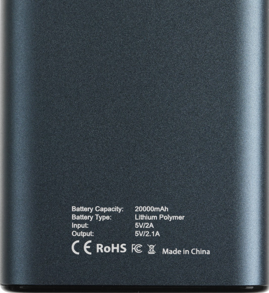 Мобильный аккумулятор Cactus CS-PBFSYT-20000 20000mAh 2.1A 2xUSB-A/USB-C синий
