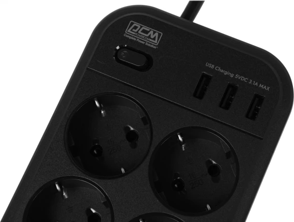 Сетевой фильтр Powercom SP-08 USB03AB 1.8м 1.8м (8 розеток) черный (коробка) Сетевой фильтр Powercom SP-08 USB03AB 1.8м 1.8м (8 розеток) черный (коробка)