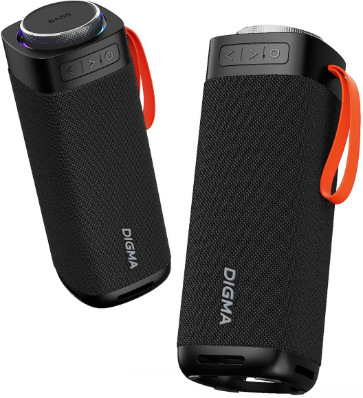 Колонка порт. Digma D-PS1522 черный 60W 2.0 BT 10м 3000mAh (PS1522B)