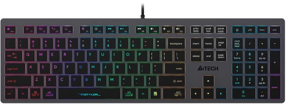 Клавиатура A4Tech Fstyler FX60H серый USB slim LED (FX60H GREY/NEON)