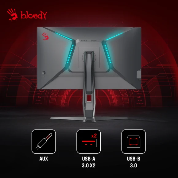 Монитор Bloody 27" MN271Q серый IPS LED 1ms 16:9 HDMI M/M матовая HAS Piv 320cd 178гр/178гр 2560x1440 180Hz G-Sync DP 2K USB 5.1кг Монитор Bloody 27" MN271Q серый IPS LED 1ms 16:9 HDMI M/M матовая HAS Piv 320cd 178гр/178гр 2560x1440 180Hz G-Sync DP 2K USB 5.1кг
