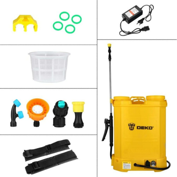 Опрыскиватель Deko DKSP10 аккум. ранц. 16л желтый (065-0954) Опрыскиватель Deko DKSP10 аккум. ранц. 16л желтый (065-0954)