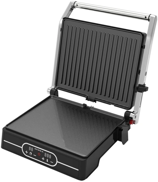 Электрогриль Supra GS-7410 2000Вт черный/серебристый