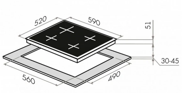 Варочная поверхность Maunfeld EEHE.64.4B черный