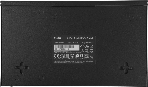 Коммутатор Cudy GS1006P (L2) 6x1Гбит/с 4PoE 65W неуправляемый