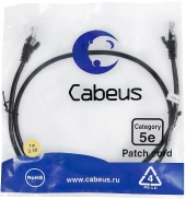 Патч-корд Cabeus PC-UTP-RJ45-CAT.5E-3M-BK U/UTP RJ-45 вил.-вилка RJ-45 кат.5E 3м черный ПВХ