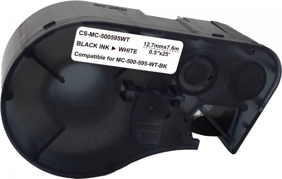 Картридж ленточный Cactus CS-MC-500595WT черный на белом 12.7x7.6 для Brady BMP-41/BMP-51/BMP-53-PC-Linked с чипом