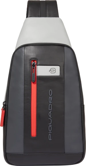Рюкзак слинг мужской Piquadro Urban CA6540UB00/GRN серый/черный натур.кожа