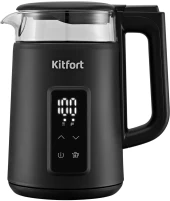 Чайник электрический Kitfort КТ-6788 1л. 1630Вт белый/синий корпус: керамика