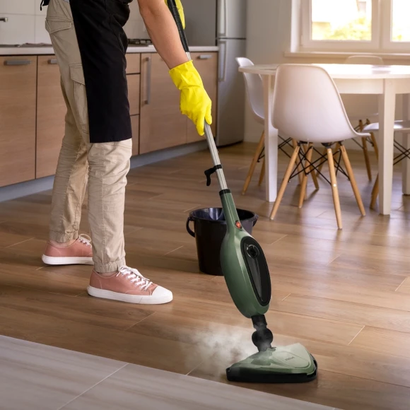 Швабра паровая Kitfort КТ-3930 1300Вт зеленый/черный Швабра паровая Kitfort КТ-3930 1300Вт зеленый/черный