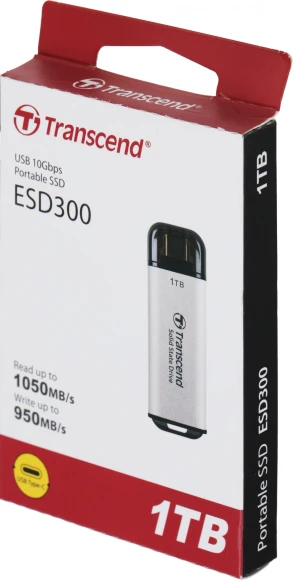 Накопитель SSD Transcend USB-C 1TB TS1TESD300S ESD300 серебристый