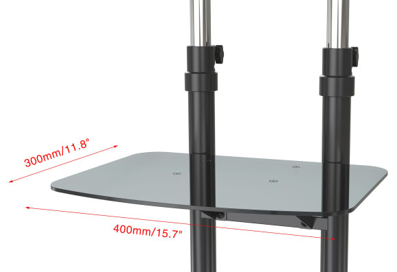 Стойка для телевизора Cactus CS-ST04H черный 37"-70" макс.45кг напольный мобильный