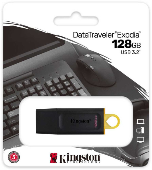 Флеш Диск Kingston 128GB DataTraveler Exodia DTX/128GB USB3.2 черный/желтый Флеш Диск Kingston 128GB DataTraveler Exodia DTX/128GB USB3.2 черный/желтый