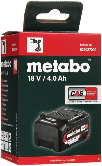 Батарея аккумуляторная Metabo Li-Power 18В 4Ач Li-Ion (625027000) Батарея аккумуляторная Metabo Li-Power 18В 4Ач Li-Ion (625027000)