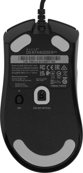 Мышь Razer DeathAdder V3 черный оптическая 30000dpi USB 6but (RZ01-04640100-R3M1)