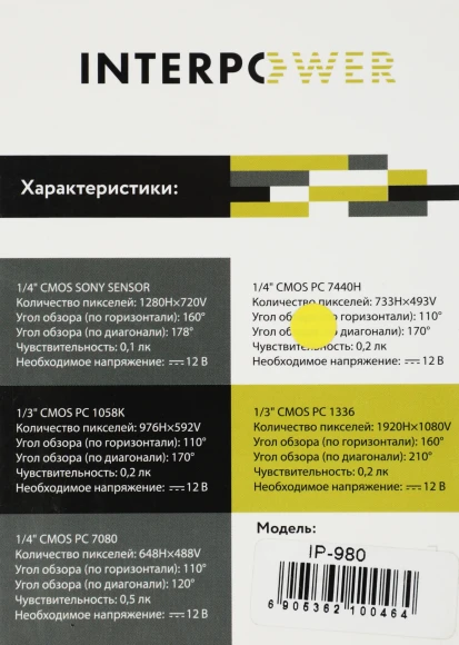 Камера заднего вида Silverstone F1 Interpower IP-980 универсальная Камера заднего вида Silverstone F1 Interpower IP-980 универсальная