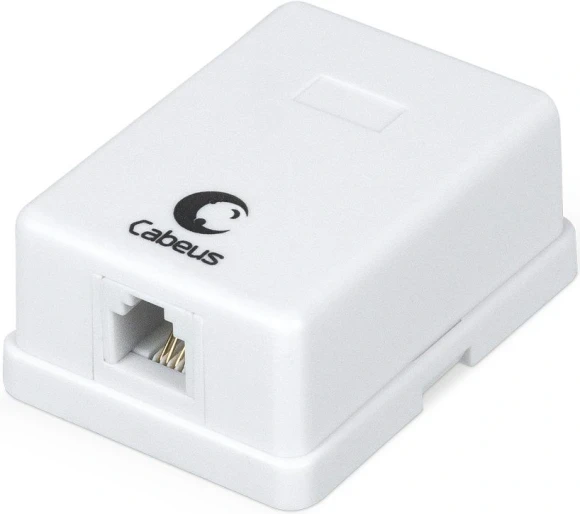 Розетка Cabeus WS-6P4C-TEL-2 телеф. RJ12 2 бел.
