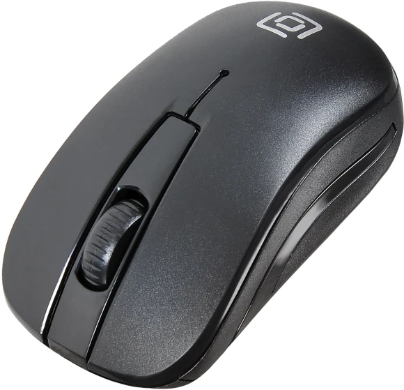 Мышь Оклик 445MW черный оптическая 1600dpi беспров. USB 3but (945817)