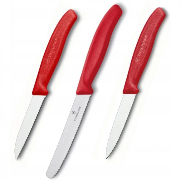 Набор ножей кухон. Victorinox Swiss Classic 6.7111.3 компл.:3предм. красный европодвес
