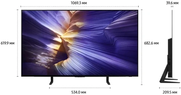 Телевизор OLED Samsung 48" QE48S90FAEXRU Series 9 черный графит 4K Ultra HD 120Hz DVB-T2 DVB-C DVB-S2 USB WiFi Smart TV