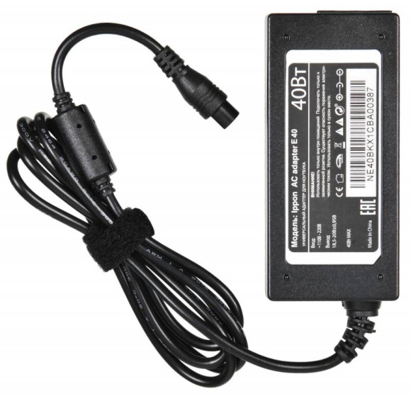 Блок питания Ippon E40 автоматический 40W 18.5V-20V 11-коннект. 0.7A от бытовой электросети LED индикатор Блок питания Ippon E40 автоматический 40W 18.5V-20V 11-коннект. 0.7A от бытовой электросети LED индикатор